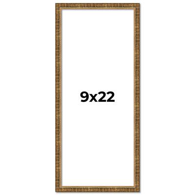 9x22 Frame Gold Solid Wood Picture Frame - Complete Modern Photo Frame