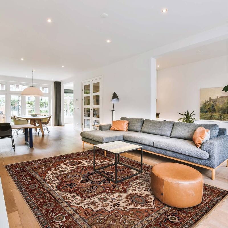 ECARPETGALLERY Hand-knotted Jules Sultane Ivory Wool Rug - 8'10 x 12'1