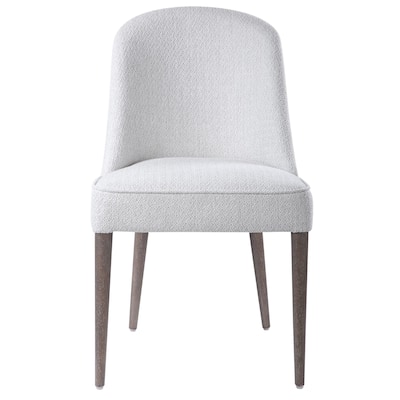 Set of 2 White and Brown Contemporary Armless Chairs 36"