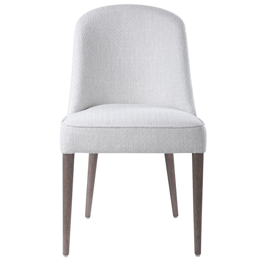 Set of 2 White and Brown Contemporary Armless Chairs 36"