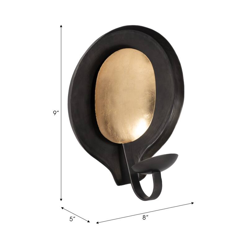 Metal Round Votive Wall Mounted Candle Holder - Black