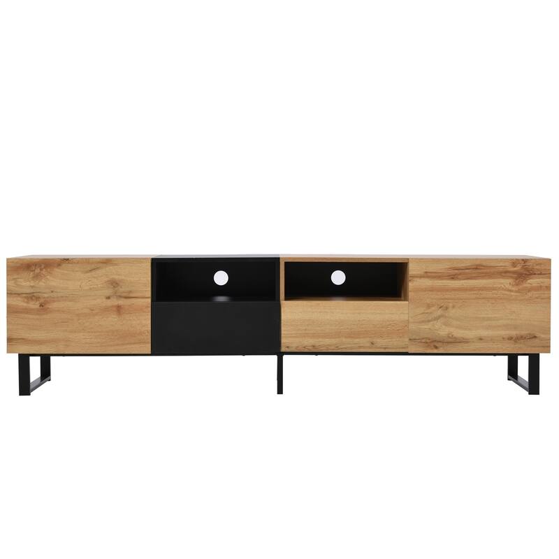 74" TV Stand with Drop-Down Door & Storage for TVs Up to 85"