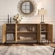 preview thumbnail 2 of 5, WAMPAT Wooden Reeded Baby Dresser For Bedroom, 61" 4-Door Cabinet For Kids, Mid Century Modern Closet Storage Organizer