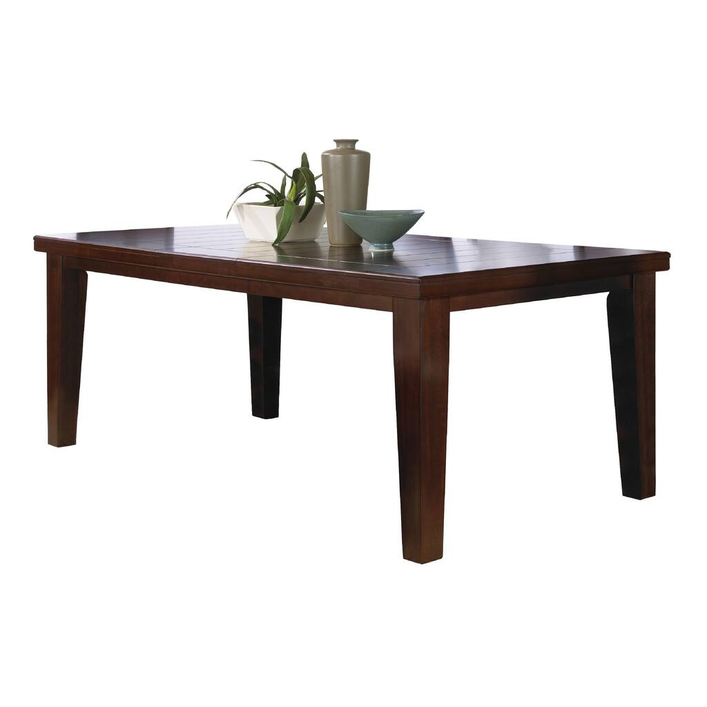 1pc Contemporary Style Dining Rectangular Table with18" Leaf Tapered Block Feet Finish Dining Room Solid Wood Wooden Fu