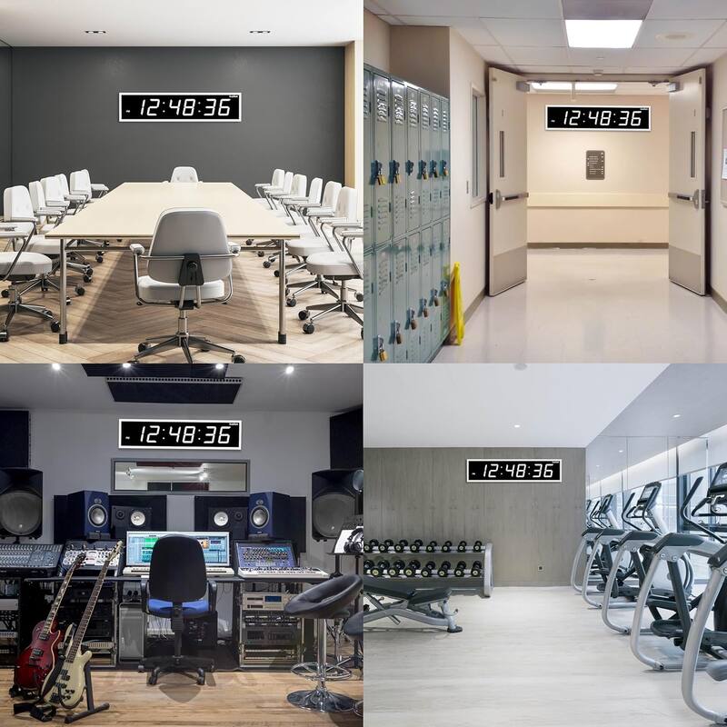 Ivation Large Digital Clock, 48" Led Wall Clock with Stopwatch, Alarms, Timer, Temp & Remote - White