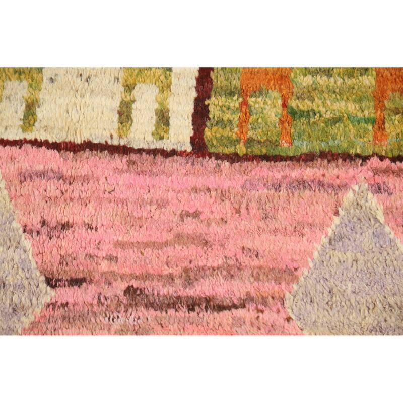 Moroccan Tribal Oriental Area Rug Handmade Bedroom Wool Carpet - 5'8" x 7'11"