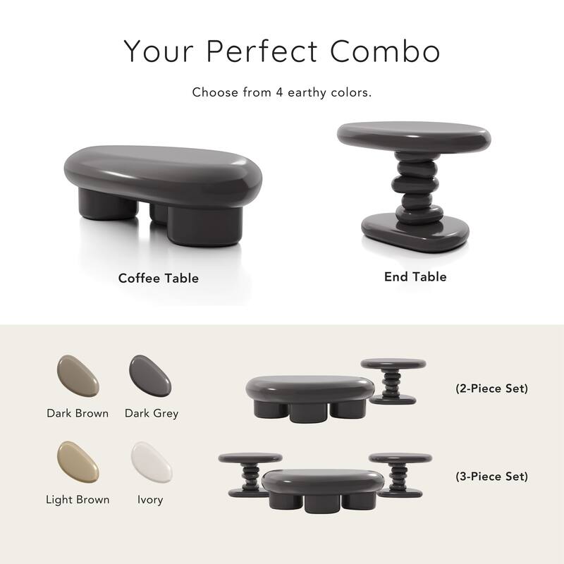 24/7 Shop At Home Modern Oval Glossy Pedestal End Table
