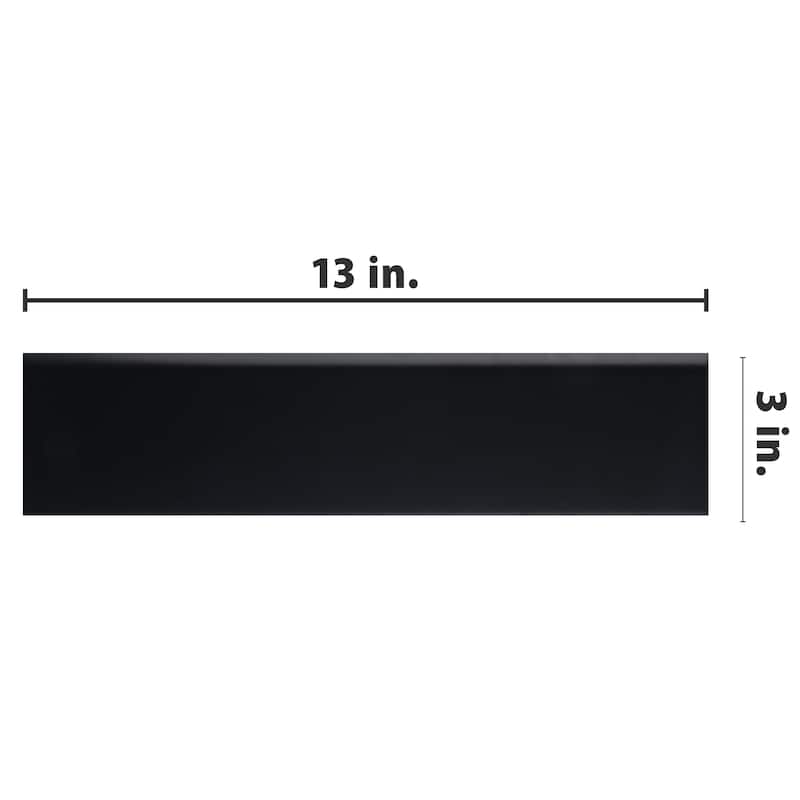 Merola Tile Battiscopa Matte Black 3-1/8" x 13" Ceramic Wall Trim - (1 Tile)