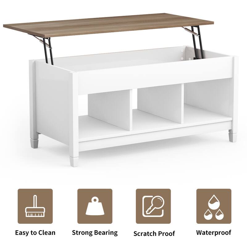 Costway Lift Top Coffee Table w/ Hidden Compartment and Storage