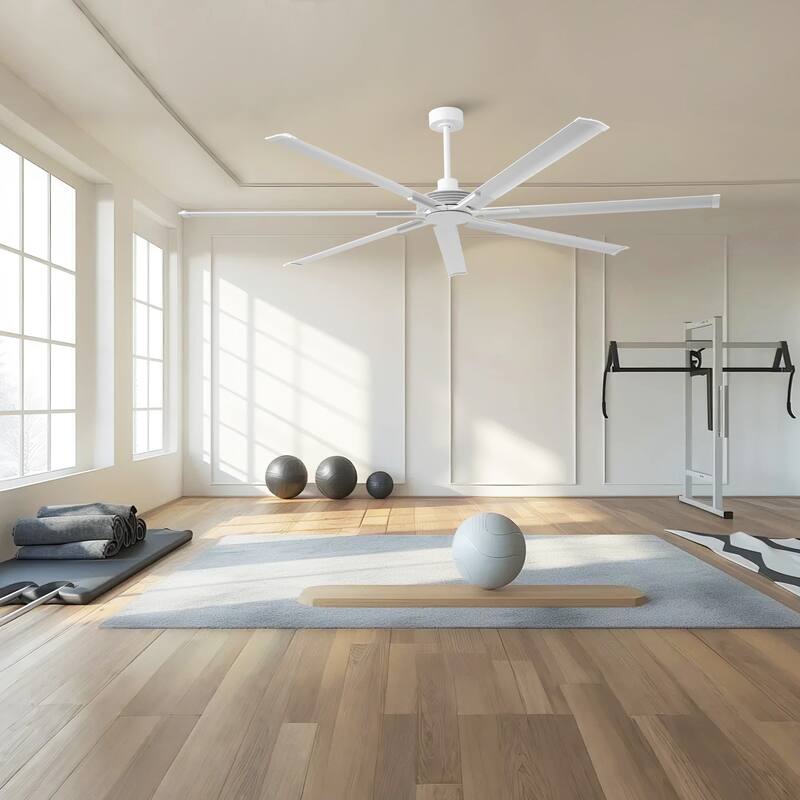 100" Indsutrial Black/ Silver Extra Larger Commercial Ceiling Fan with Remote - 100" Huge Fan