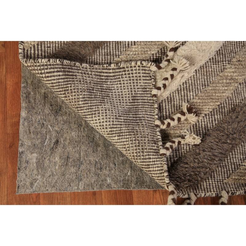 Geometric Modern Moroccan Indian Area Rug Handmade Wool Carpet - 5'1" x 8'1"