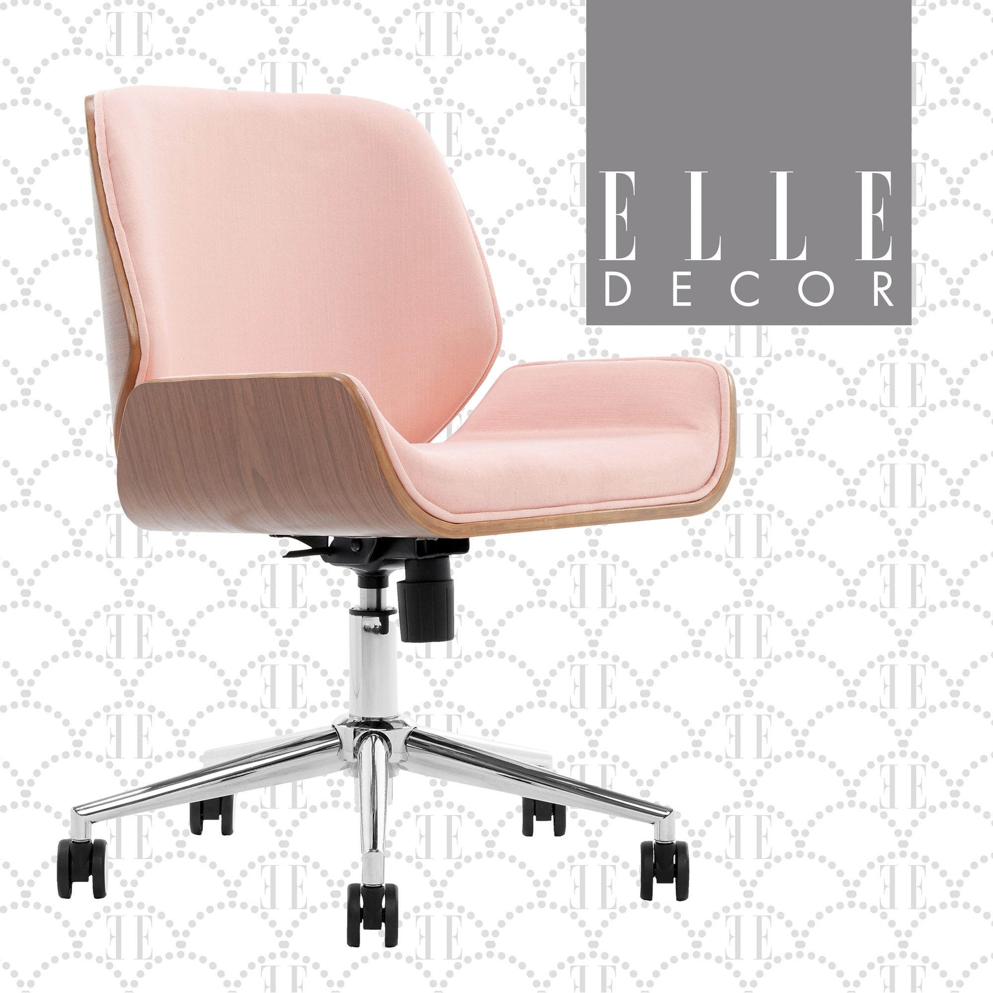 Elle Decor Ophelia Home Office Desk Chair Mid Century Modern Bentwood Style Ergonomic Curved Low Back and Seat Armless Design Bed Bath Beyond 23552448