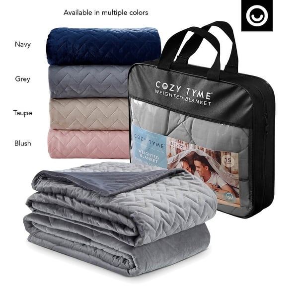 dimension image slide 3 of 4, Tau Weighted Premium Quality Blanket with Quilted Cover