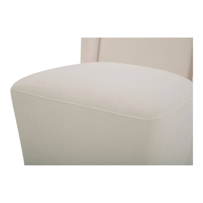 NADAAL STUDIOS Zadie Rolling Dining Chair, 360° Swivel, Polyester Upholstery, High-Density Foam Cushioning, Cream