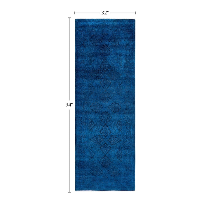 Contemporary Overdyed Wool Hand Knotted Runner - 2' 8" x 7' 10"