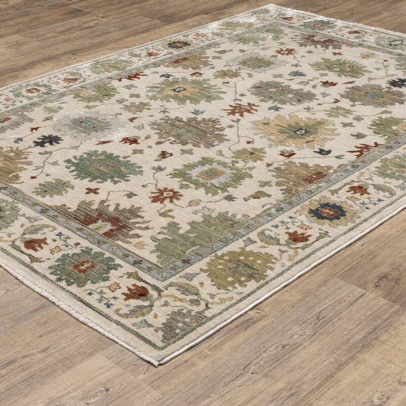 Esme Vintage Oriental Ivory/ Multi Area Rug