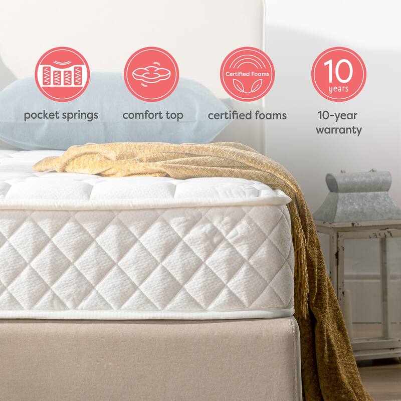 Pocketed Coil Spring Mattress 8 inch By Crown Comfort