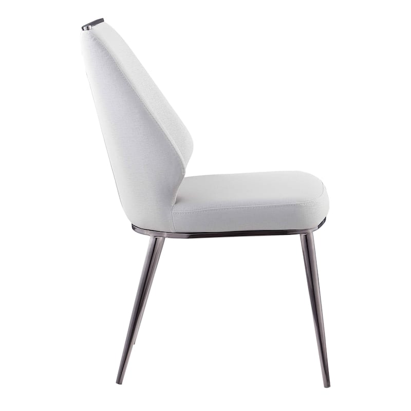 Somette Tate Gray Faux Leather Curved Back Side Chair, Set of 2