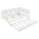 preview thumbnail 11 of 26, Full Size Wooden DayBed with Twin Size Trundle Bed Frame & Storage Shelf and USB Charging Ports for Kids Teens Adults