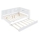 preview thumbnail 89 of 105, L-shape Daybed Wooden Sofa Bed Corner Bed with Bookcase Guardrail Built-in USB Charging Ports, Space-saving Bed