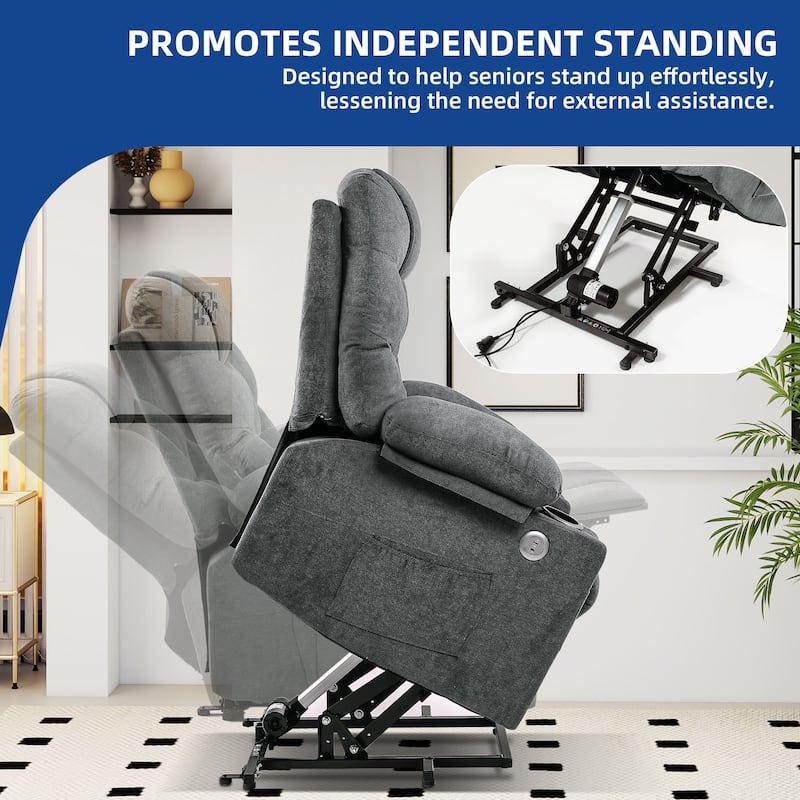 31.5 ''Wide Power Lift Assist Ergonomic Recliner with Massager & Heating