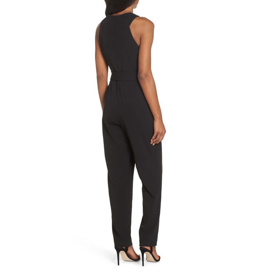 cross front halter jumpsuit