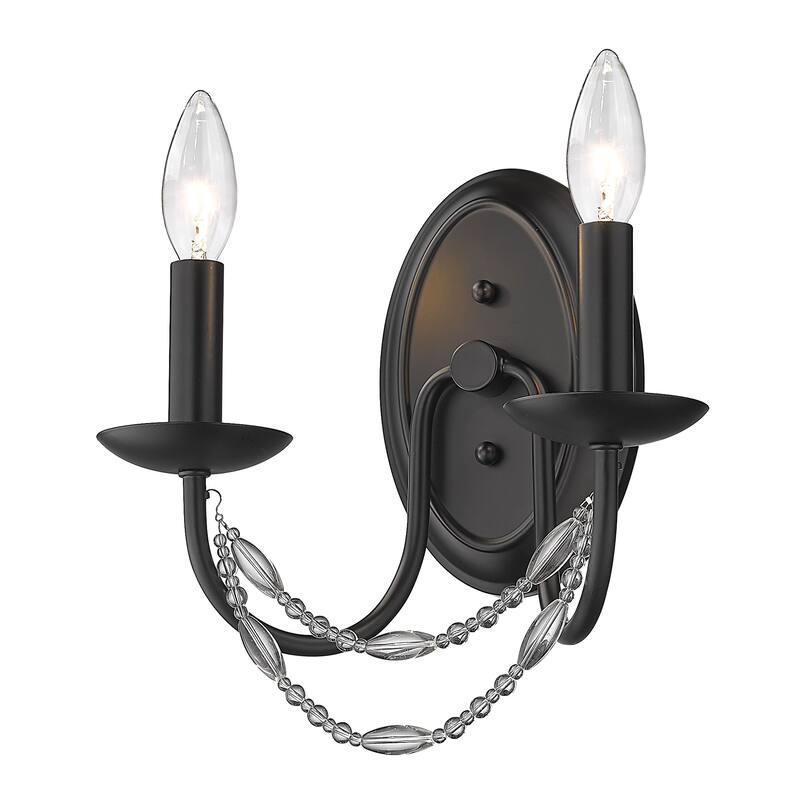 Mirabella 2 Light Wall Sconce - Matte Black