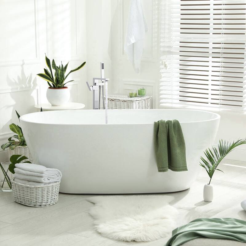 WOWOW Single-Handle Freestanding Tub Faucet with Handheld Shower