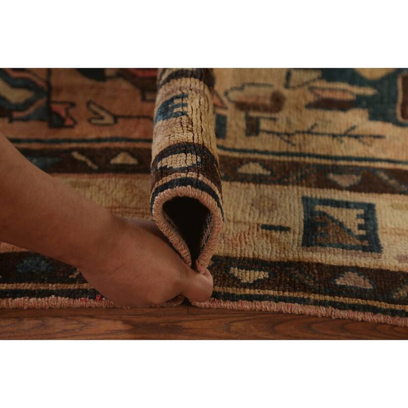 Ardebil Persian Vintage Rug Handmade Wool Carpet - 6'1"x 9'6"