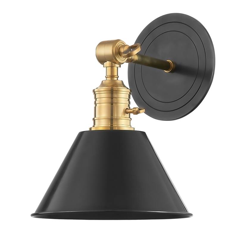 Hudson Valley Lighting Garden City 11" Tall Wall Sconce with Black - Aged Old Bronze