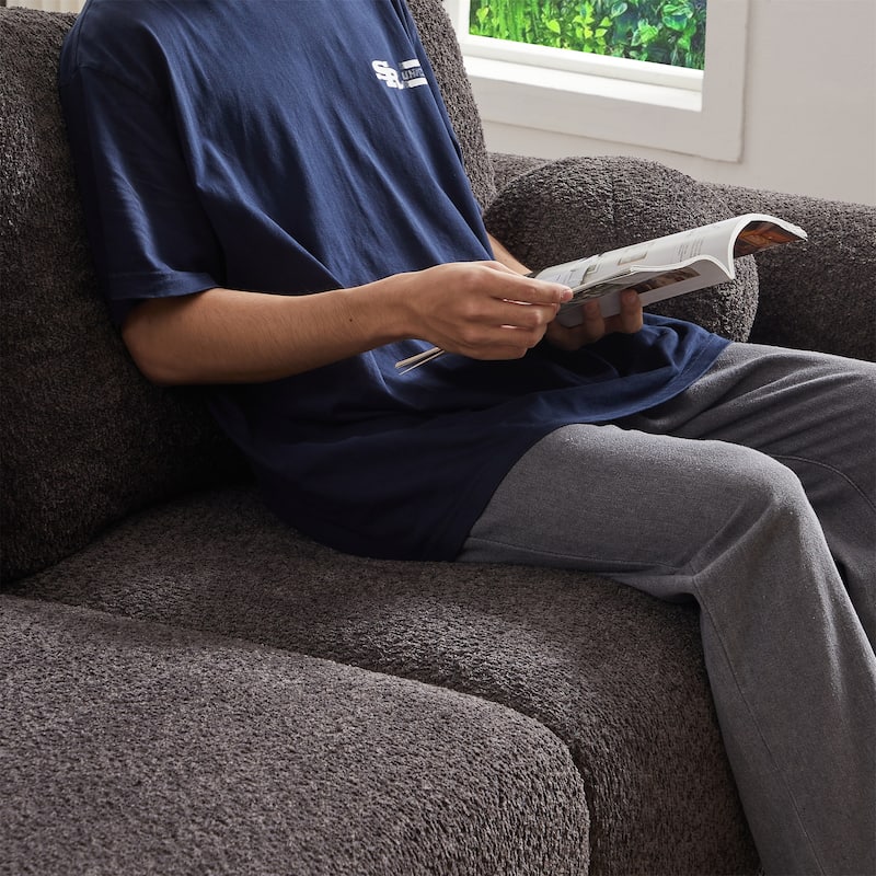 Lamb's Wool 2-seater Cushion Sofa Two Sets