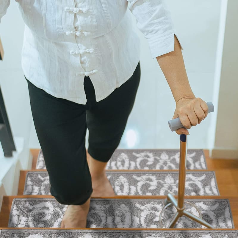 SUSSEXHOME Floral Collection Stair Treads 9 in. x 28 in.