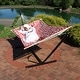preview thumbnail 53 of 71, Sunnydaze Rope Hammock with 12-Foot Stand, Hammock Pad & Pillow