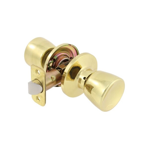 Delaney 100T-GN Keyed Entry Single Cylinder Door Knob Set from the Guardian Series - Polished Brass