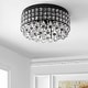 preview thumbnail 6 of 10, Evelyn 14.5" 3-Light Crystal Drops/Metal LED Flush Mount, Black by JONATHAN Y