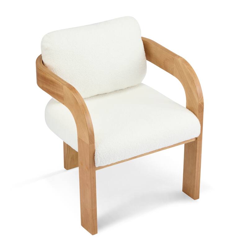 2-Pack Dining Chairs with Pillow Back, Solid Wood Frame