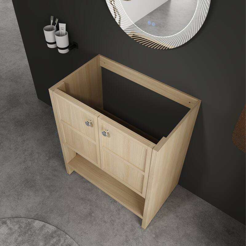GDFStudio - Roserise Modern Freestanding Bathroom Vanity Cabinet with 2-Soft Closing Doors, Sink NOT INCLUDED - 30"