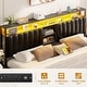 preview thumbnail 46 of 67, Upholstered Bed Frame with Storage Shelving, Platform Beds with Charge Station and LED Lights