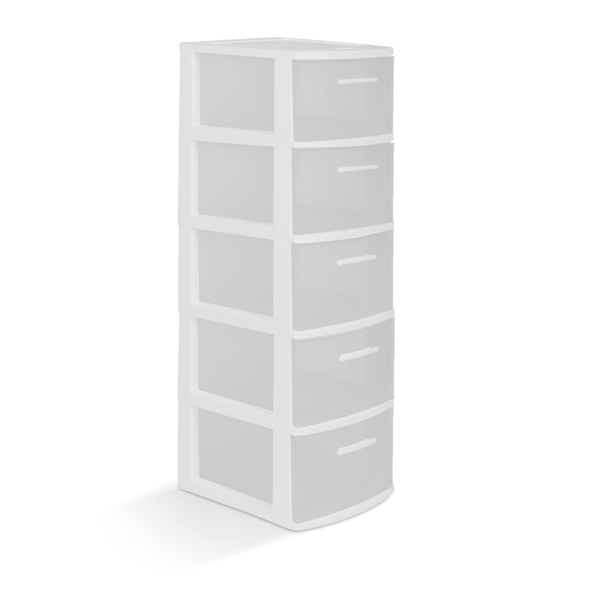 Sterilite White 5-Drawer Storage Tower