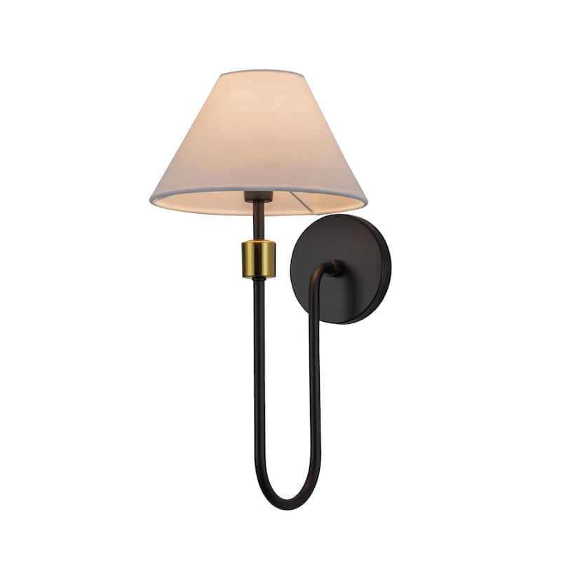 Artcraft Providence 1-Light Wall Sconce - Black with Brushed Brass Accent