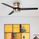 Aurora 52-inch Indoor Smart Ceiling Fan with Wall Control, Light Kit Included, Works with Alexa/Google Home/Siri - Gold