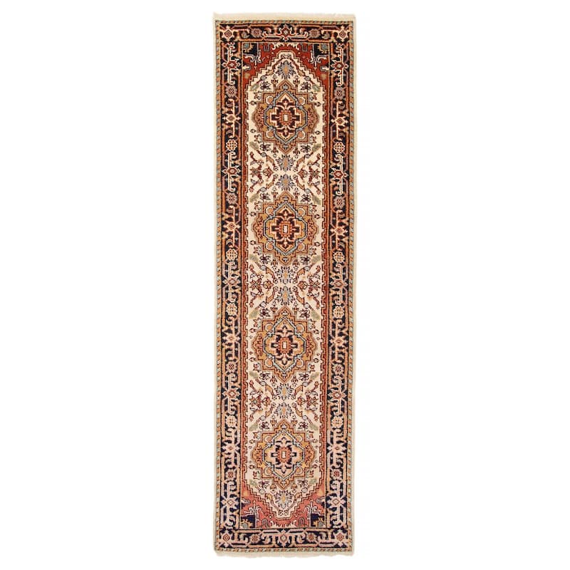 ECARPETGALLERY Hand-knotted Serapi Heritage Cream Wool Rug - 2'7 x 10'0 - Cream - 2'7 x 10'0