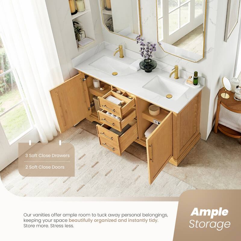 Tokyo Bath Vanity with Quartz Stone Top without Mirror