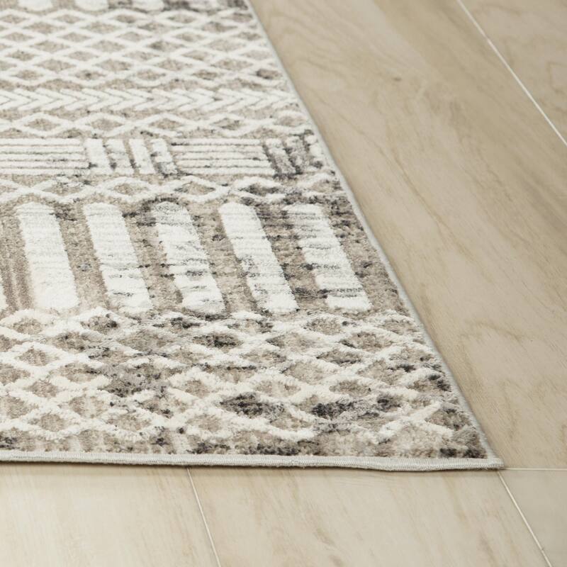 Alora Decor Graystone Contemporary Natural Polyester Area Rug