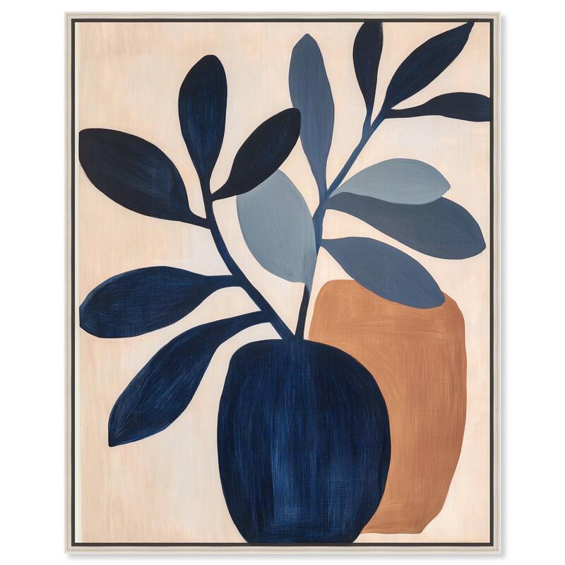 Blue Matisse Jar I Canvas by Art Remedy - Silver - 30" x 36"