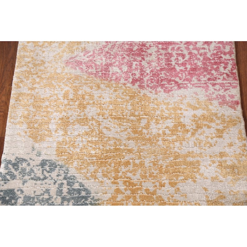 Contemporary Abstract Oriental Foyer Rug Hand-Knotted Wool Carpet - 2'0"x 3'0"