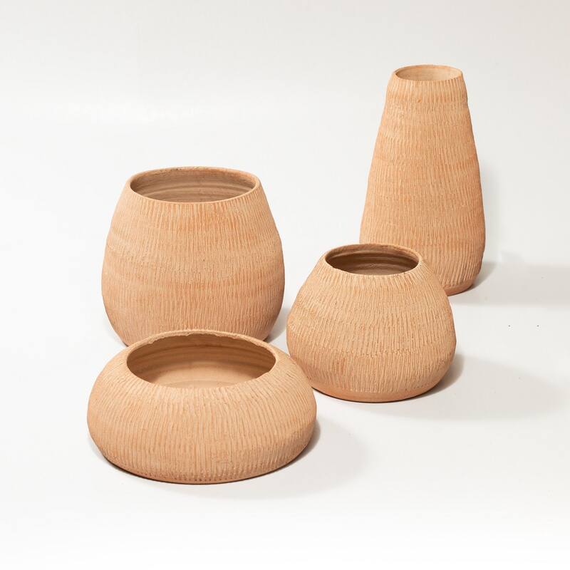 Large Whitewashed Planter - 22" - Brown