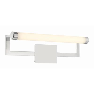 Clinton 1 Light Polished Nickel Bathroom Vanity - Polished Nickel - 26.25"W x 8"H x 5"D