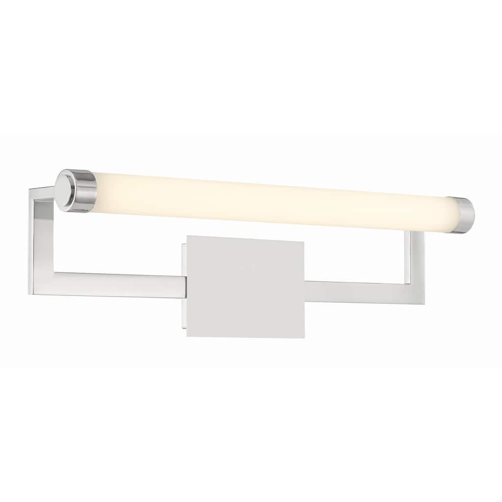 Clinton 1 Light Polished Nickel Bathroom Vanity - Polished Nickel - 26.25"W x 8"H x 5"D