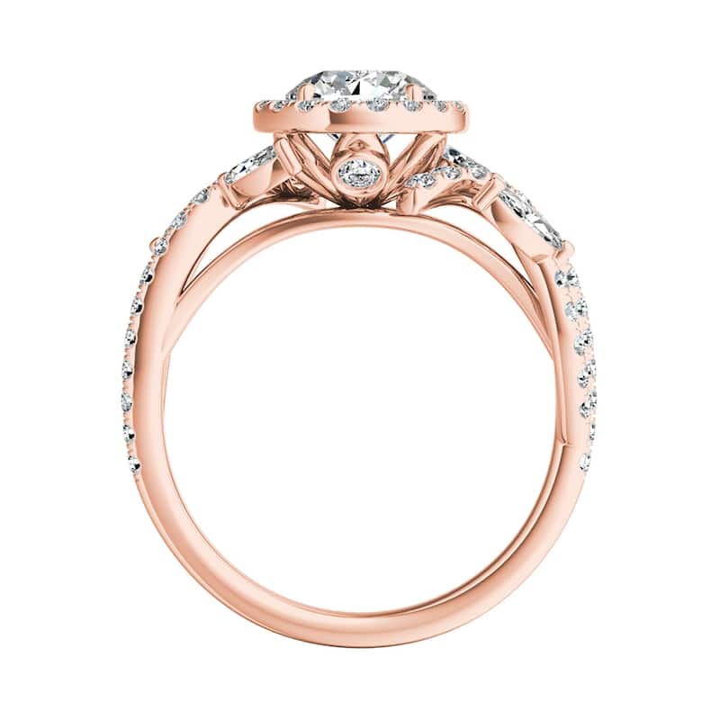 Auriya 14k Gold Vintage Floral Petal 1 1/3ctw Halo Diamond Engagement Ring (G-H, VS1,VS2)